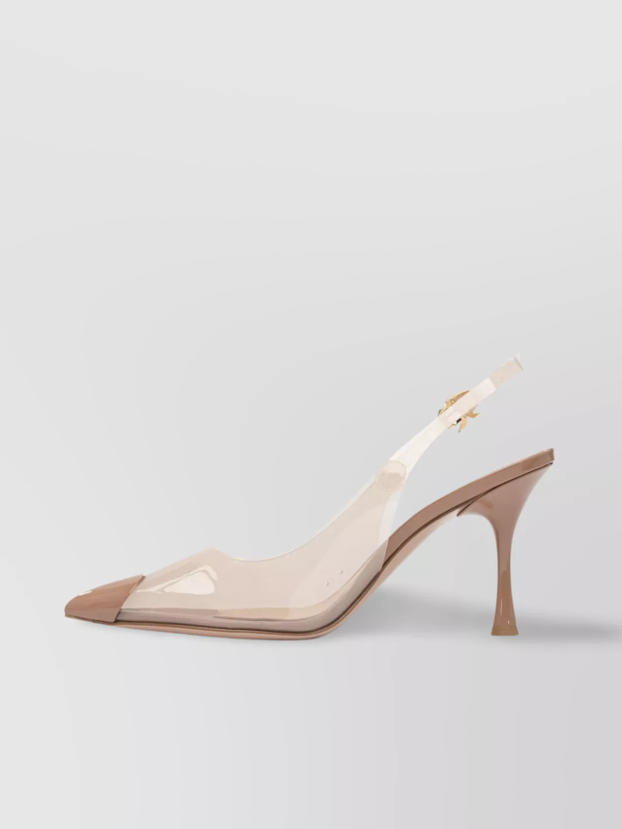 Gianvito Rossi Transparent Pointed Toe Pumps With Buckle Detail