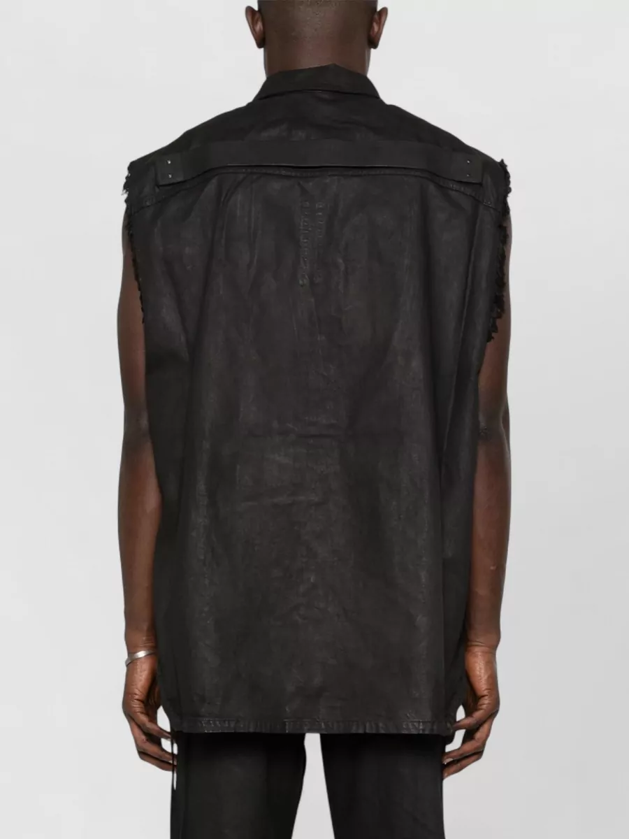 Rick Owens Drkshdw Fringed Cotton Shirt Jacket