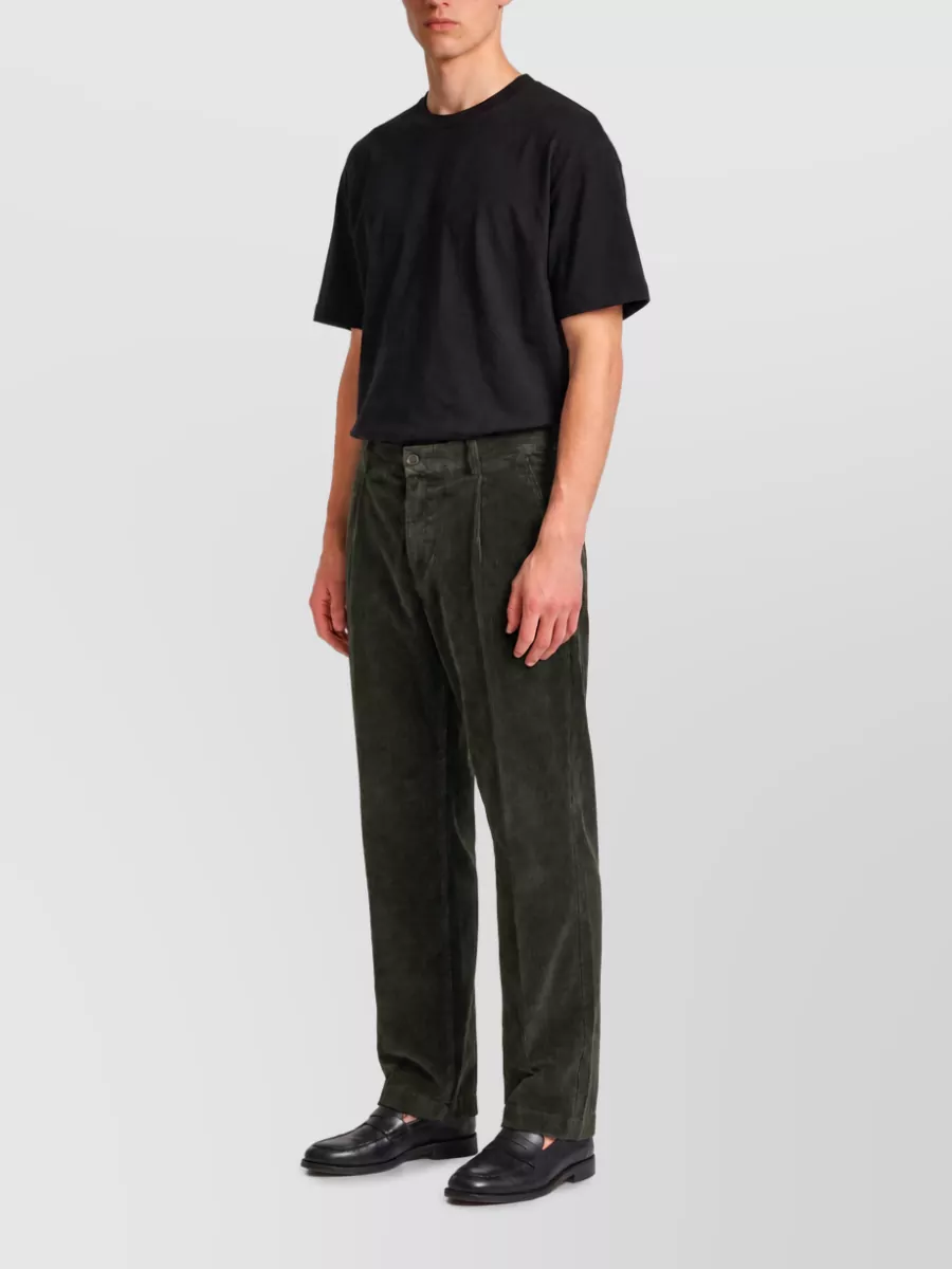 Barena Corduroy Mid-Rise Cropped Pleated Tapered Trousers