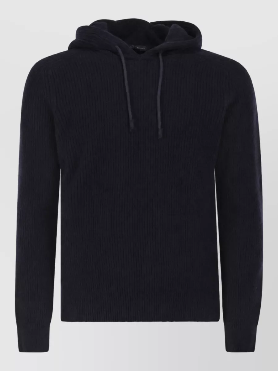 Tagliatore cashmere ribbed hoodie