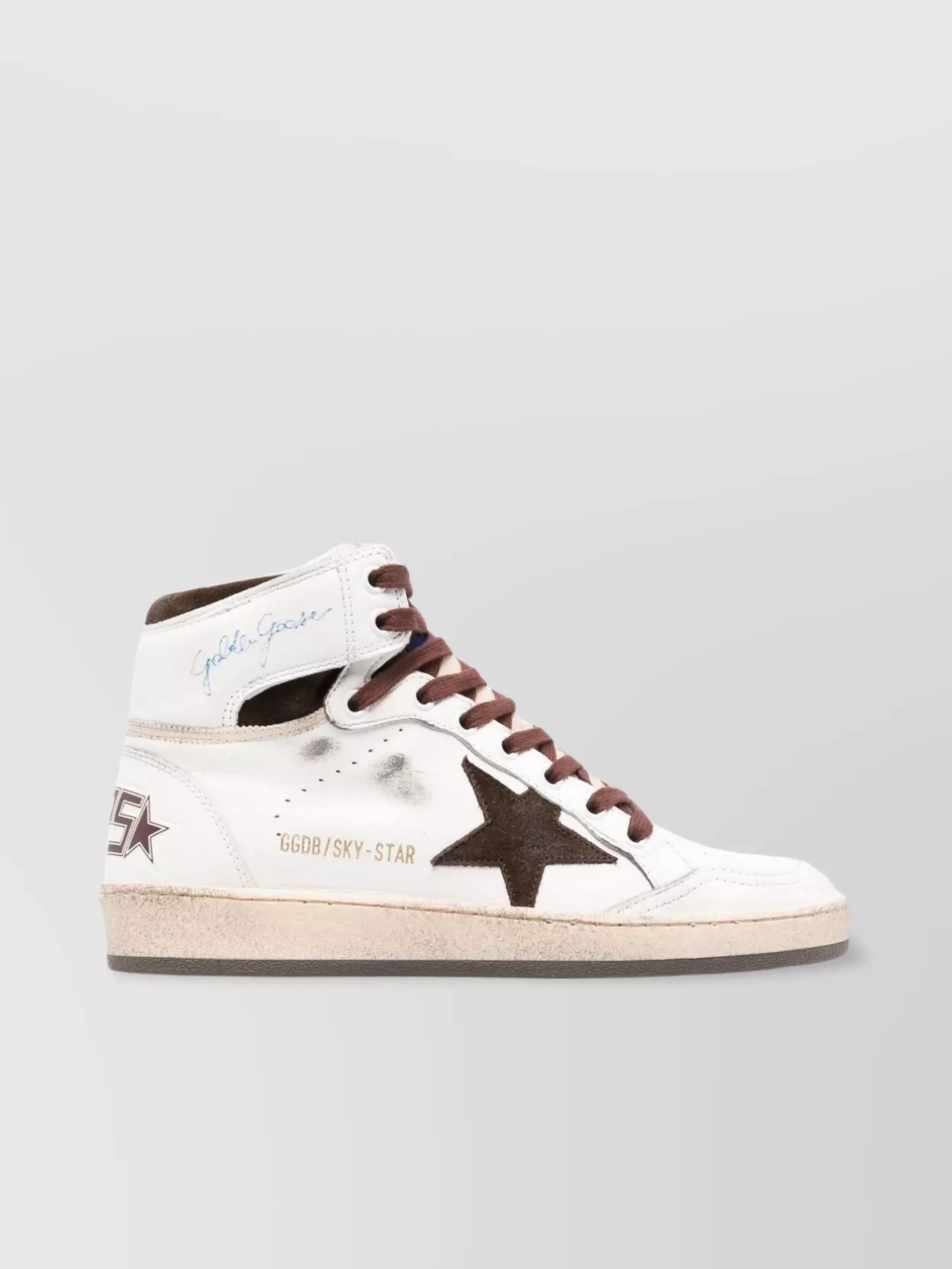 Golden Goose Sky Star Nappa Upper And Spur Nylon Tongue Suede Star In White