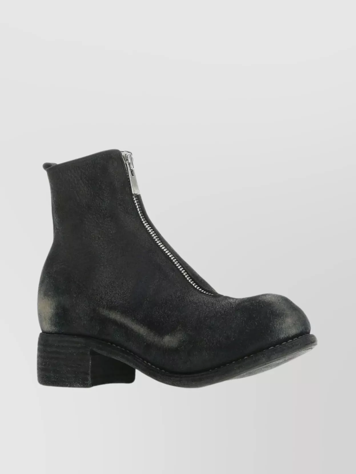 Shop Guidi Suede Pl1 Stacked Heel Ankle Boots In Black