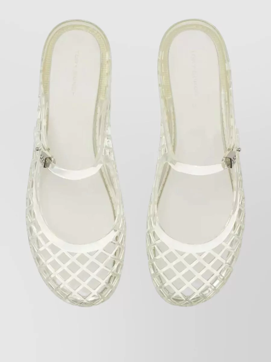 Tory Burch Transparent Perforated Flat Mules