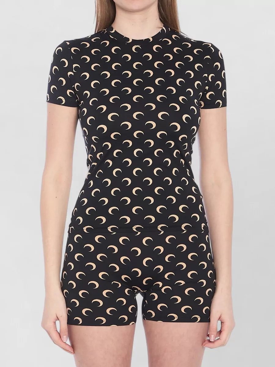 Marine Serre Printed slim-fit short-sleeve top