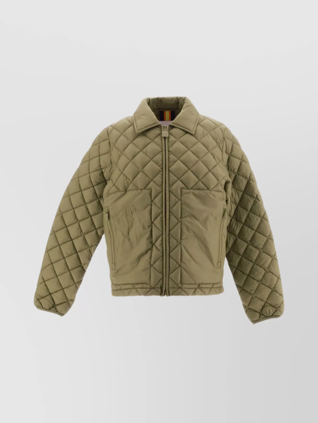K-way Quilted Stand Collar Front Pockets In Green