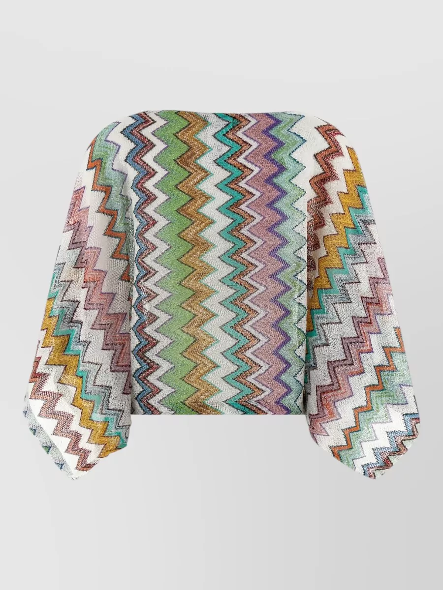 Missoni Metallic Zigzag Knit Short-Sleeve Top