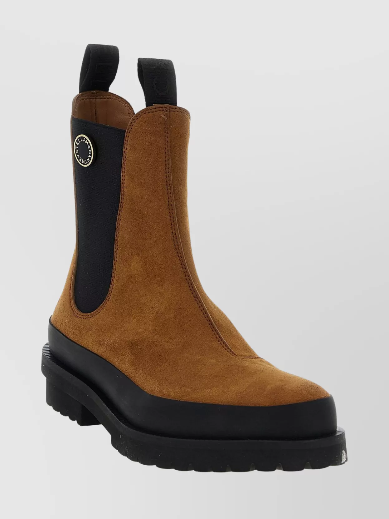 Stella Mccartney Ankle Boots With Elastic Side Panels In Brown