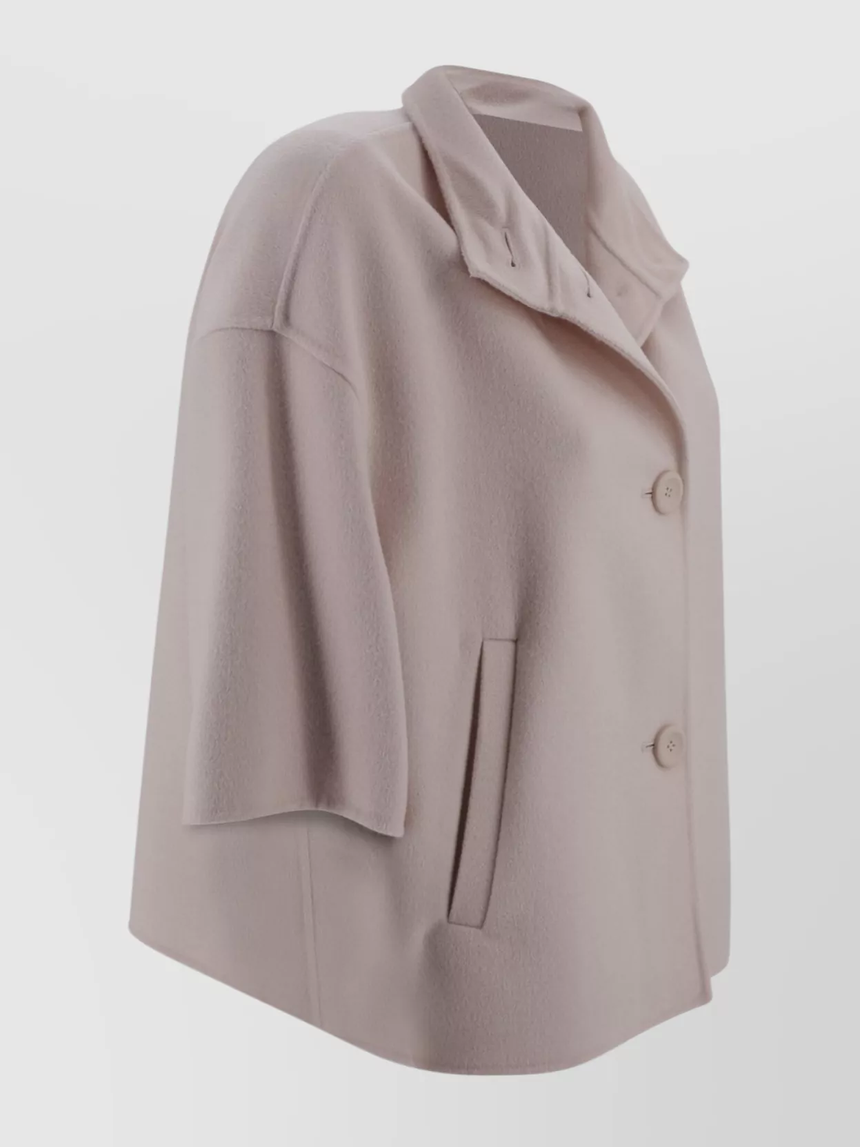 S Max Mara Collar Notched Sleeves Pockets Side