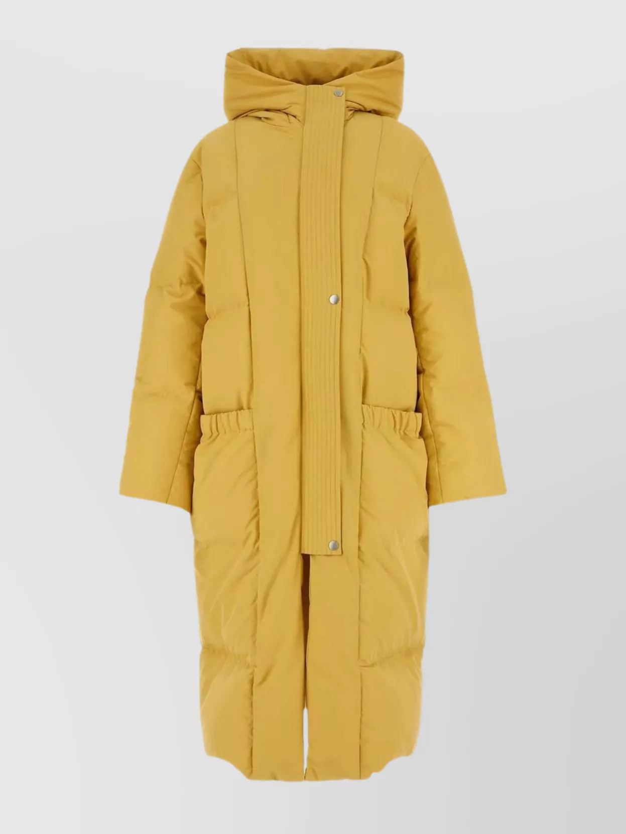 Shop Jil Sander Hooded Quilted Polyester Down Jacket In Yellow