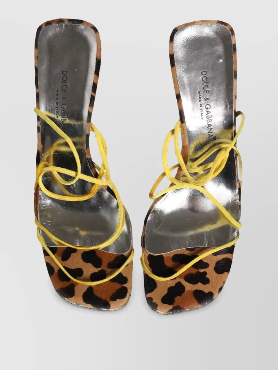 Dolce&Gabbana Leather Block Heel Mules