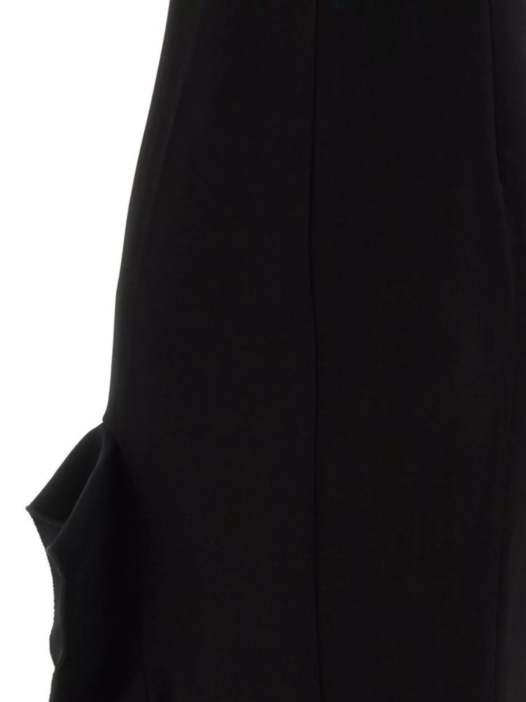 Pinko Midi Dress With Ruffle Detail And Fitted Silhouette In Black