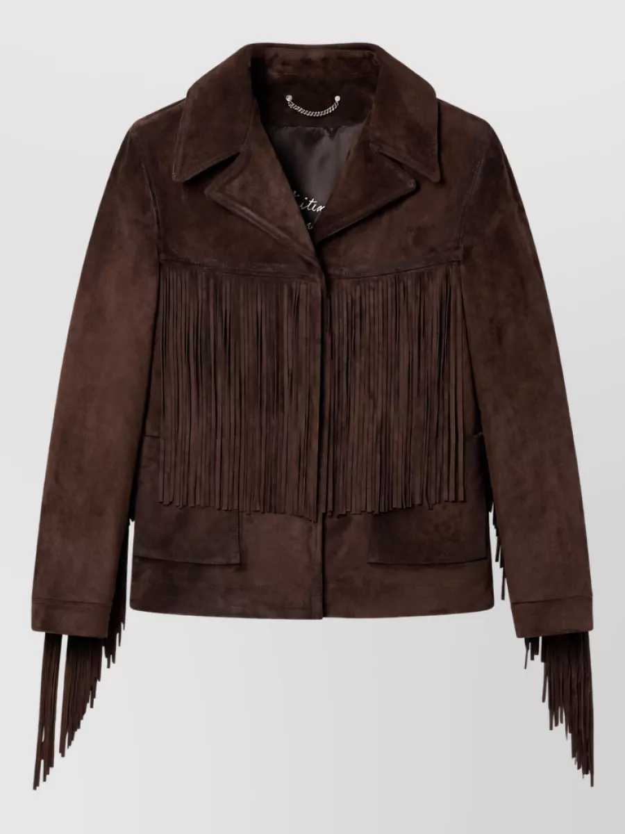 Golden Goose leather single-breasted coat