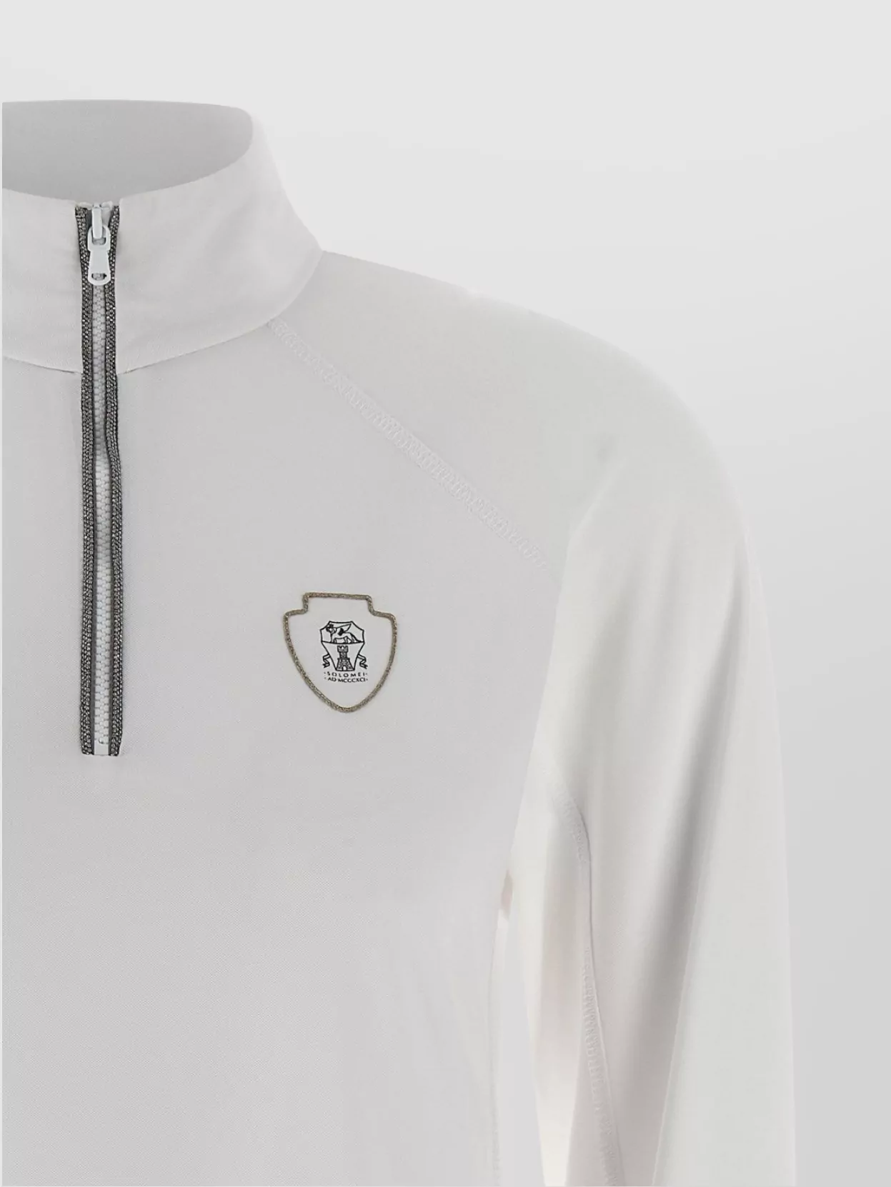 Brunello Cucinelli Half Zip Knit Sweater With Stand Collar