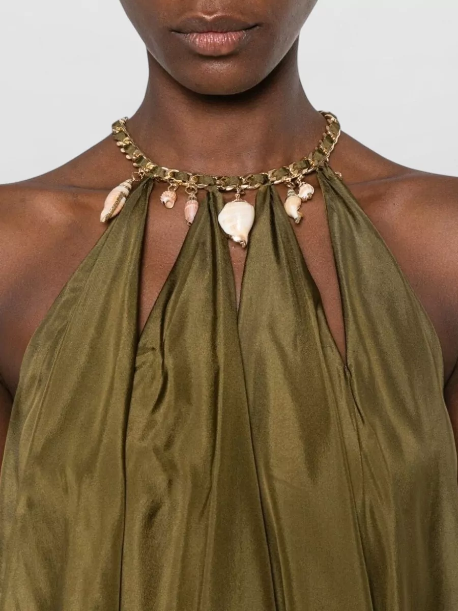 Zimmermann Silk Pleated Halterneck Sleeveless Blouse