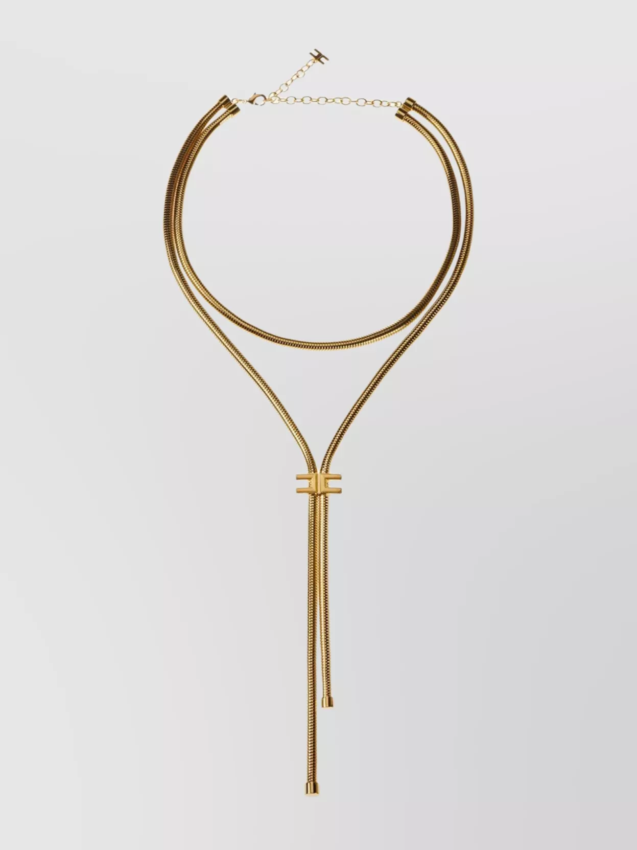 Elisabetta Franchi Chain Pendant Necklace Adjustable Length In Gold