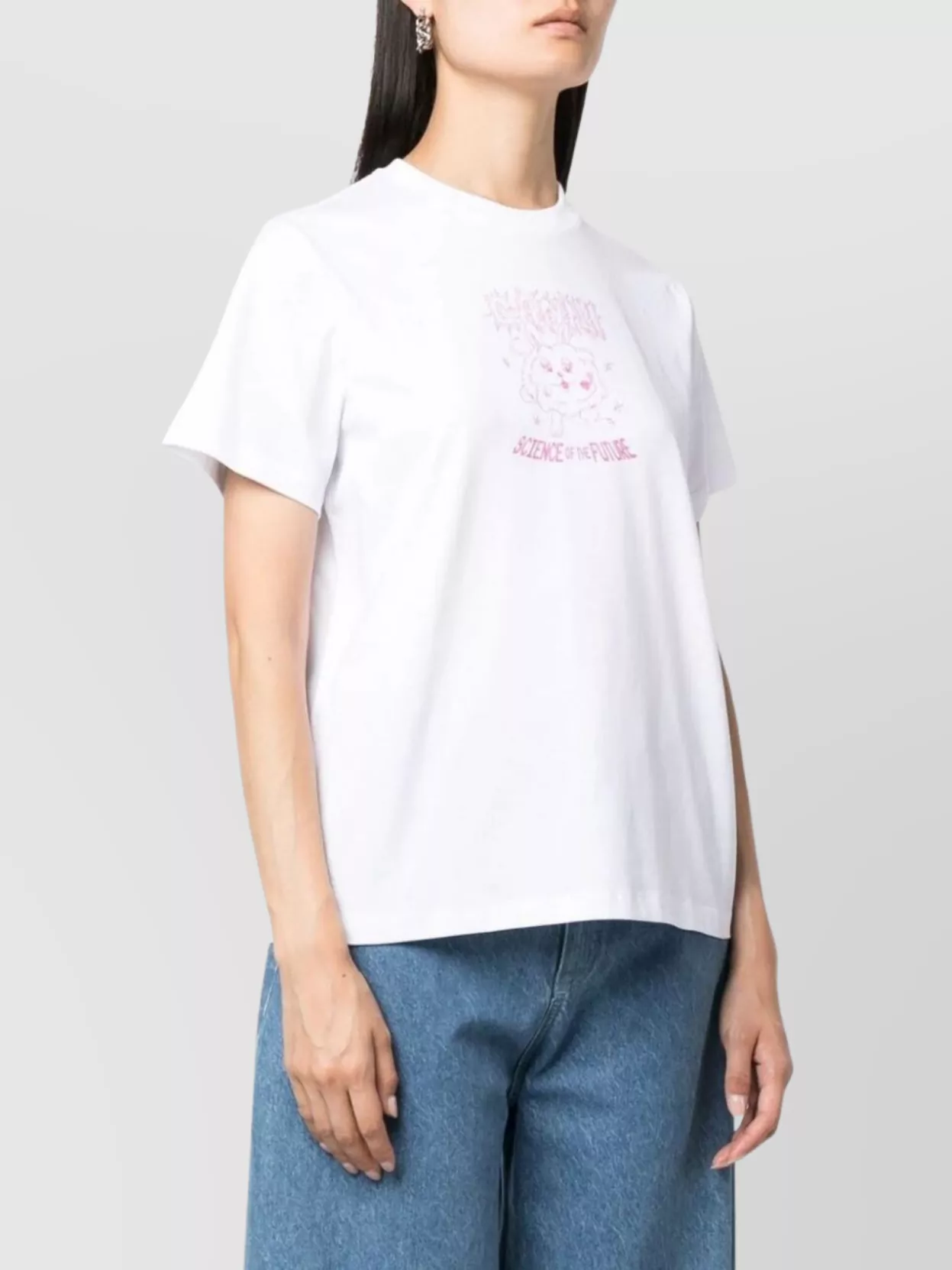 Ganni Bunny Print Crew Neck T-Shirt