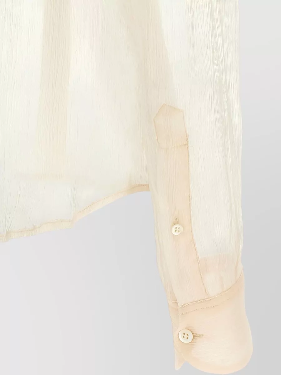 Dries Van Noten Silk Semi-Transparent Asymmetric Shirt