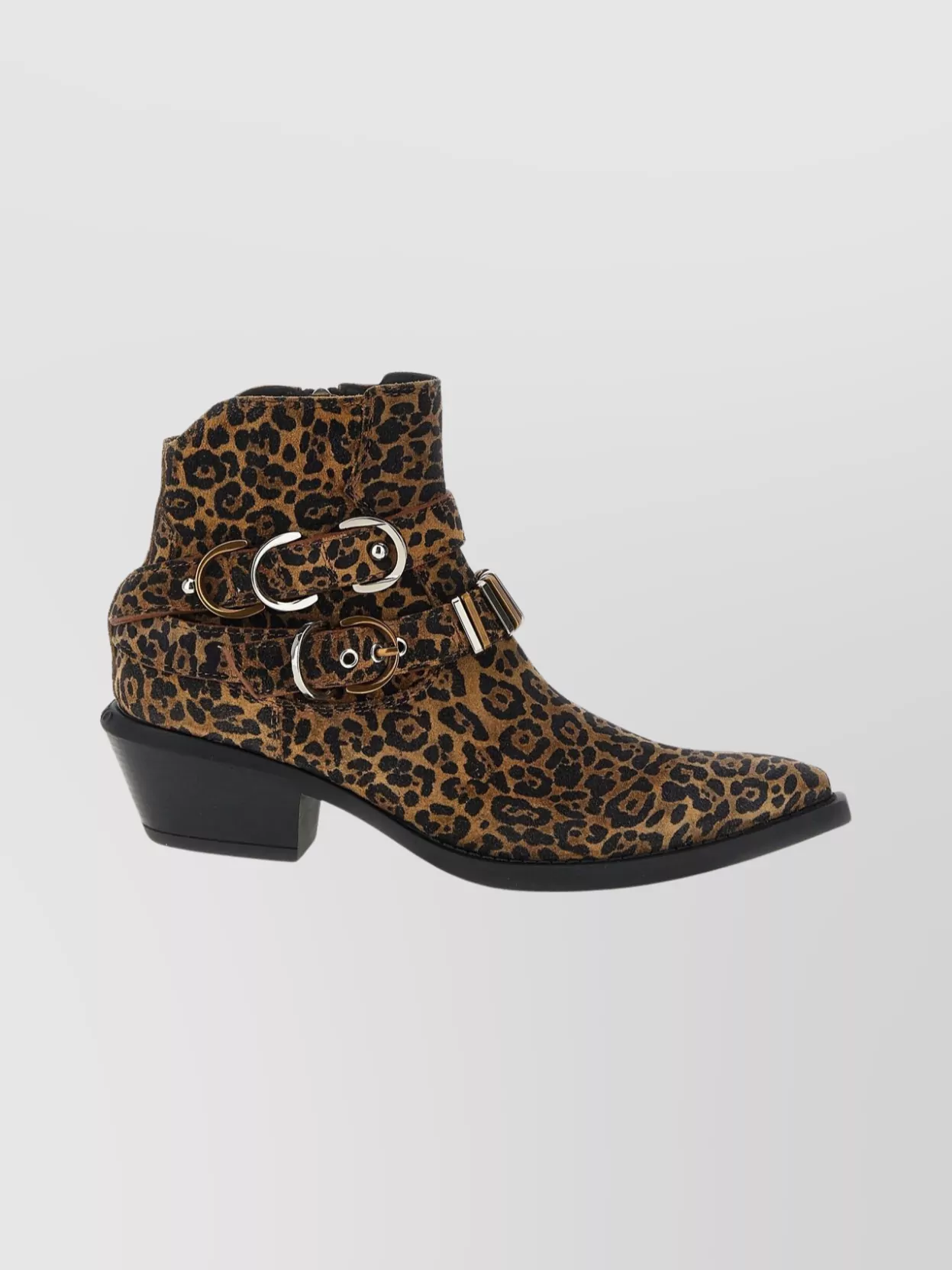 Pinko Animal Print Ankle Boots With Block Heel