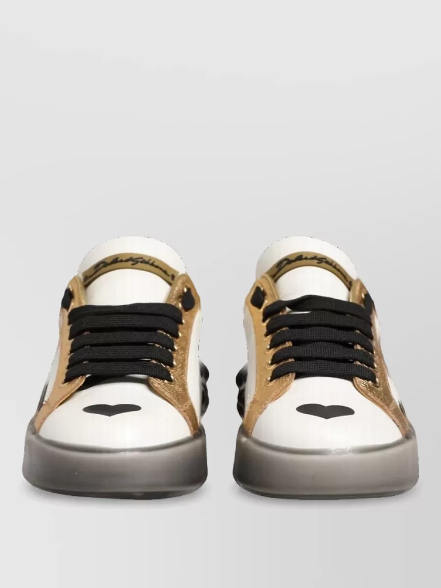 Dolce&Gabbana crystal studded leather low-top sneakers