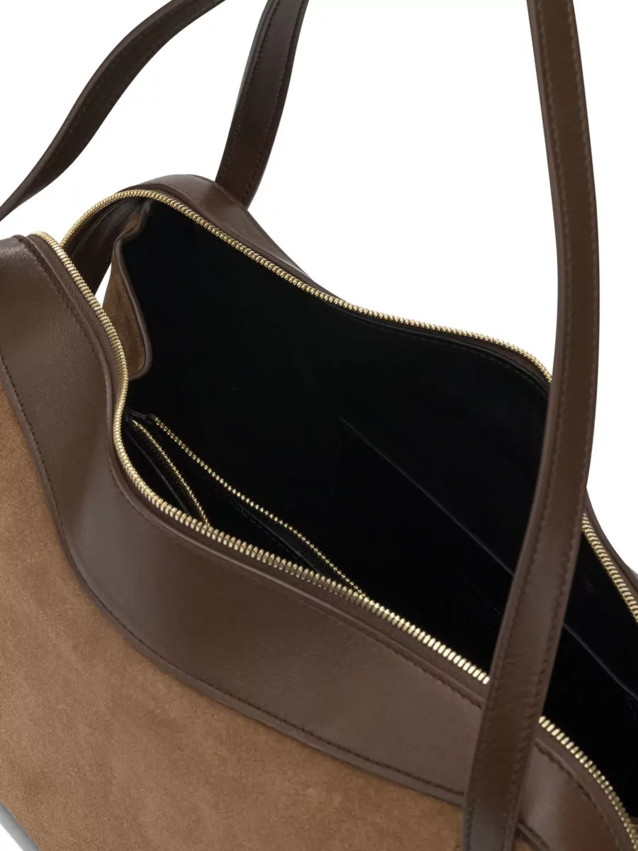 Jil Sander Rectangular Suede Shoulder Bag Double Handles Trim