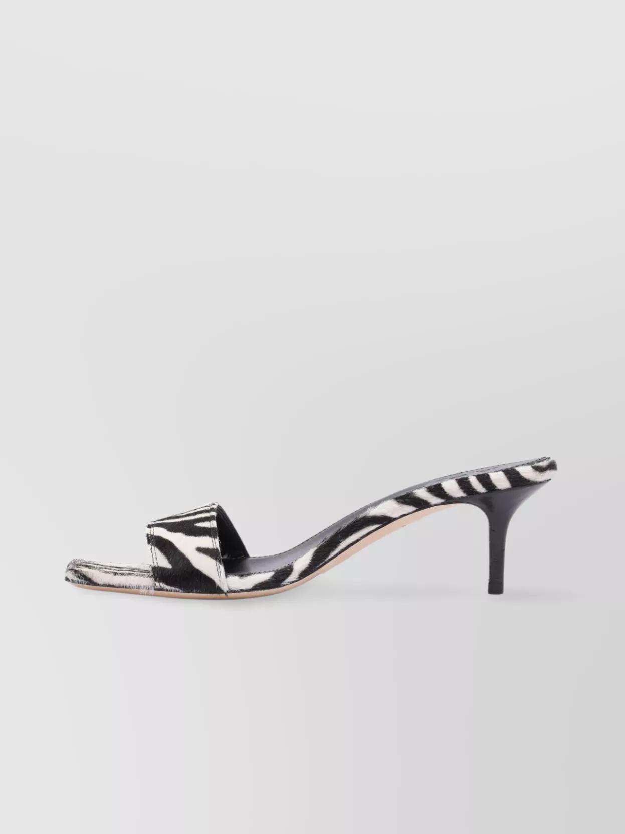 Aeyde Open Toe Kitten Heel Zebra Pattern Sandals