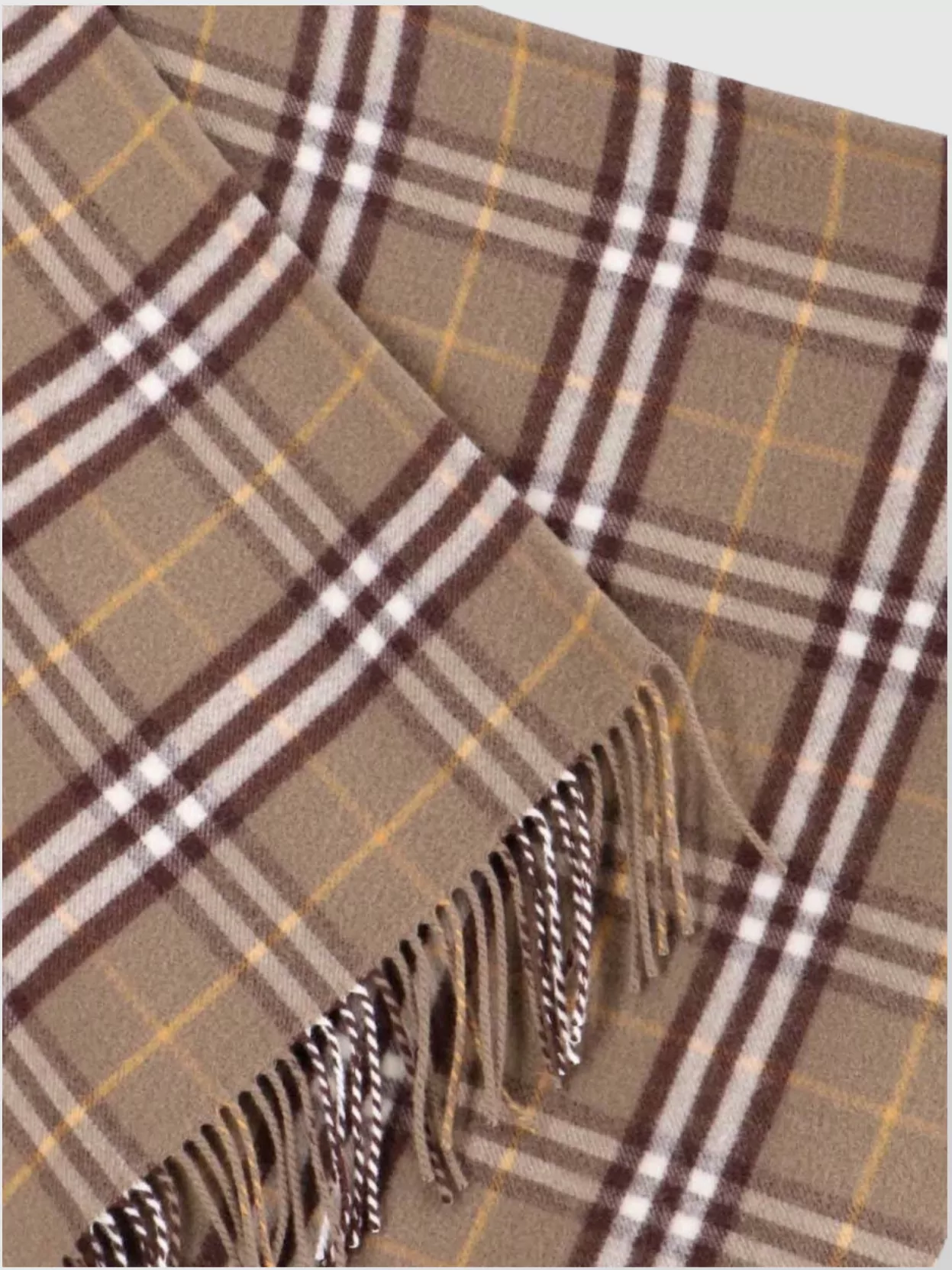 Burberry Plaid Fringed Scarf Open Front Design