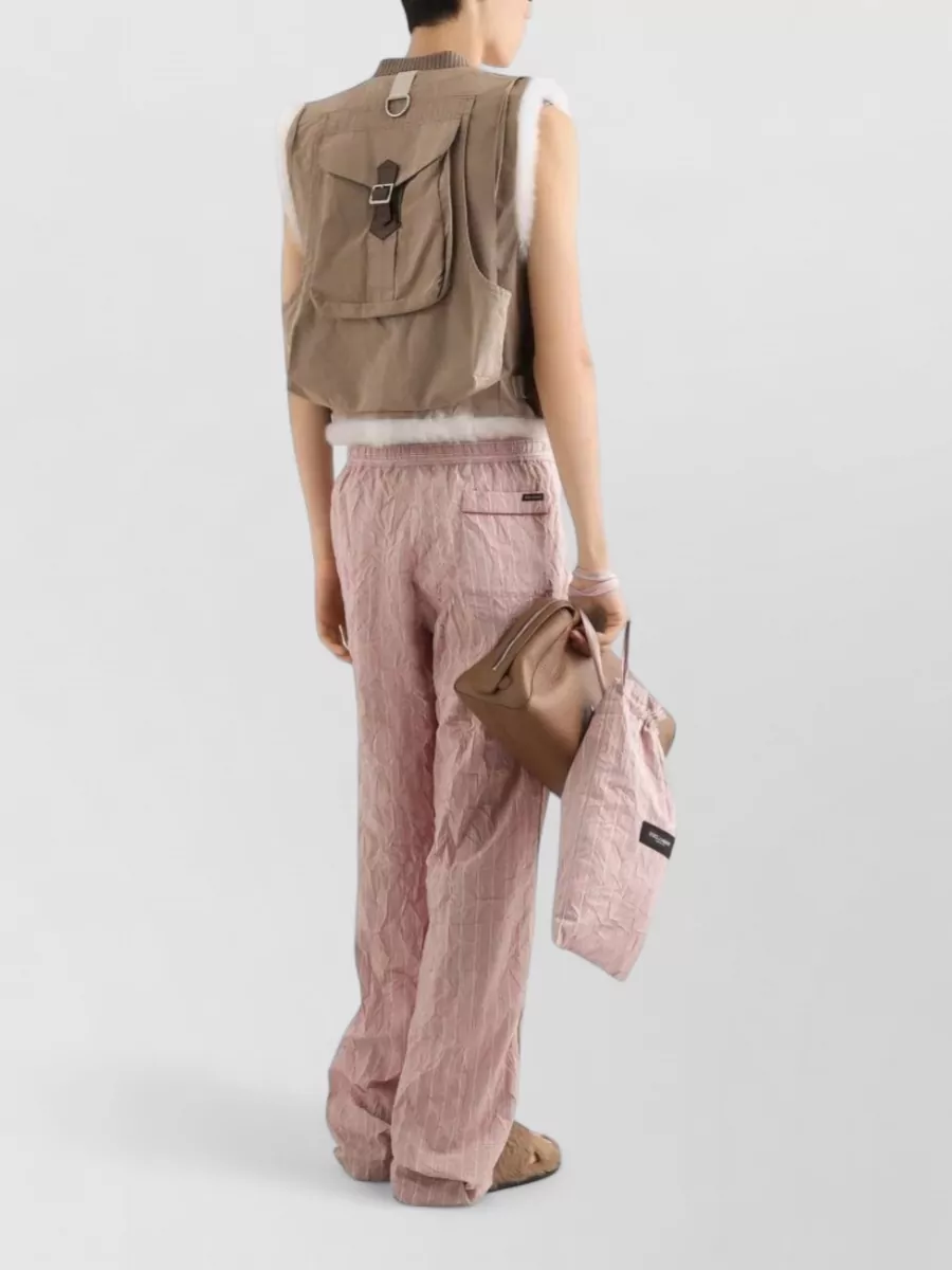 Dolce&Gabbana Striped Crinkled Trousers Side Pockets Stripes