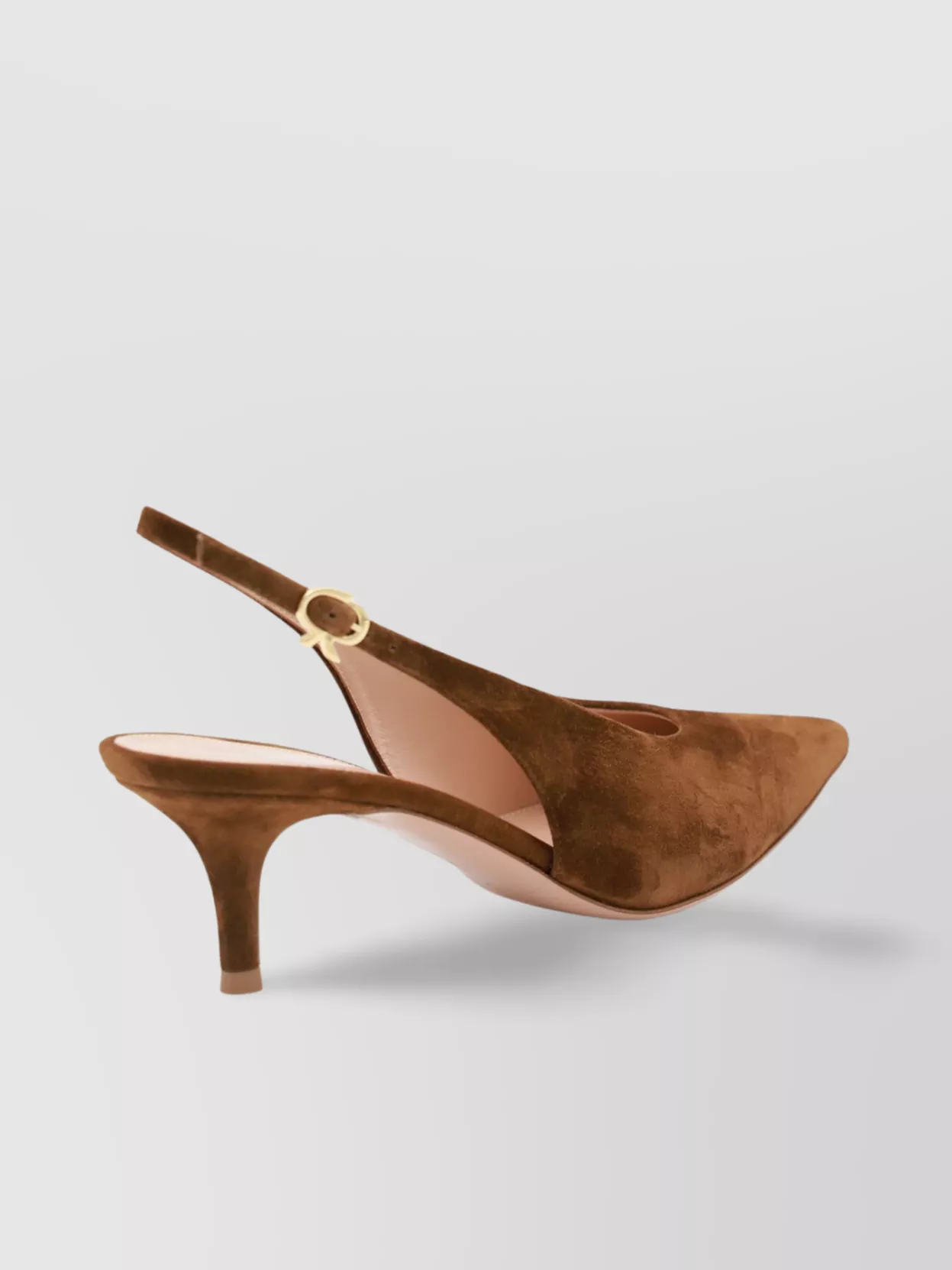 GIANVITO ROSSI BUCKLE DETAIL KITTEN HEEL POINTED TOE PUMPS