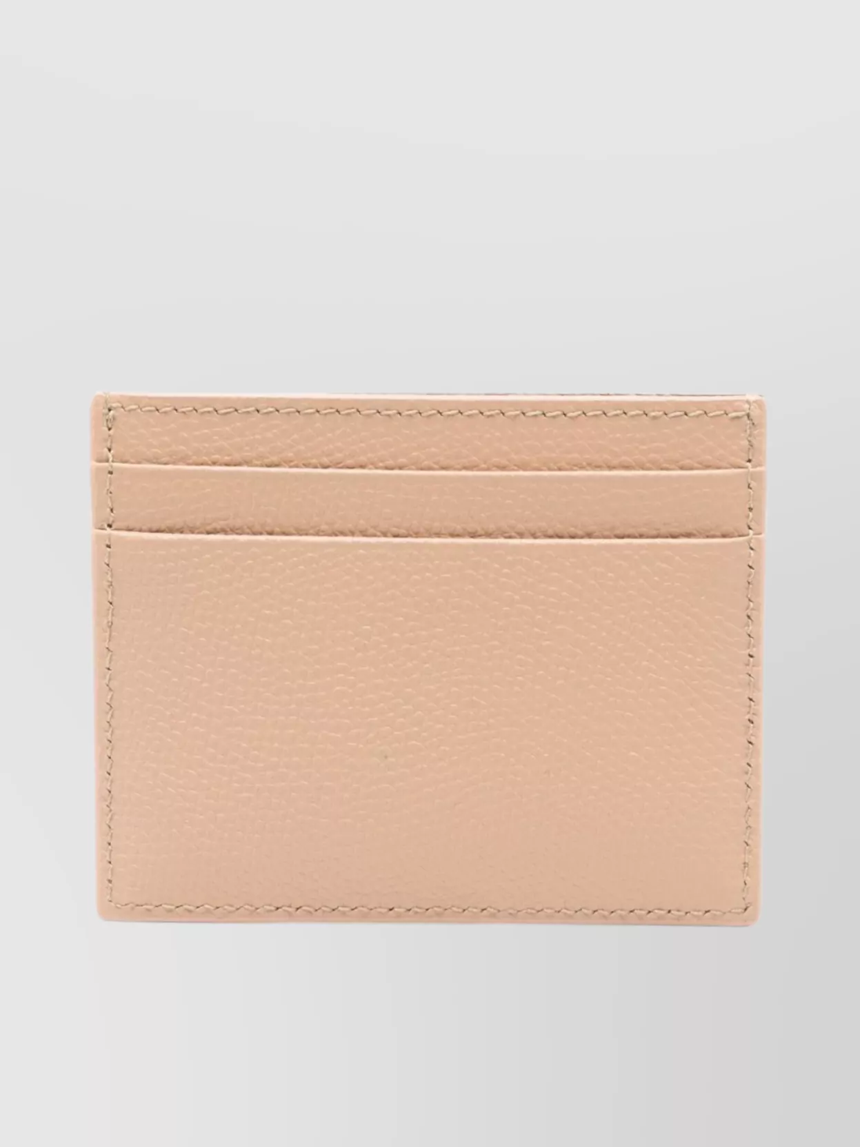 Valentino Signature Leather Card Case With Textured Finish In Neutral