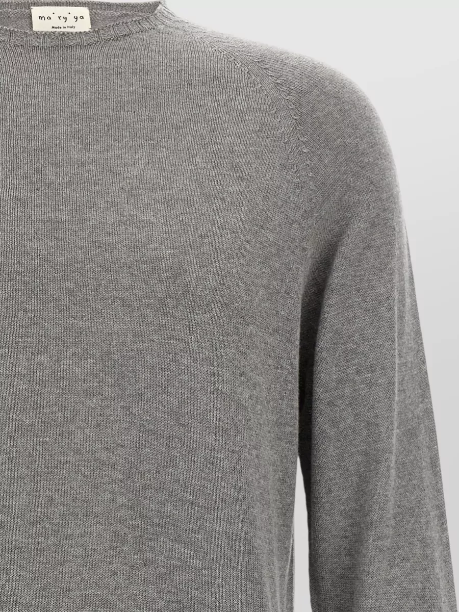 Ma'ry'ya Cashmere Cotton Crew Neck Long Sleeve Sweater