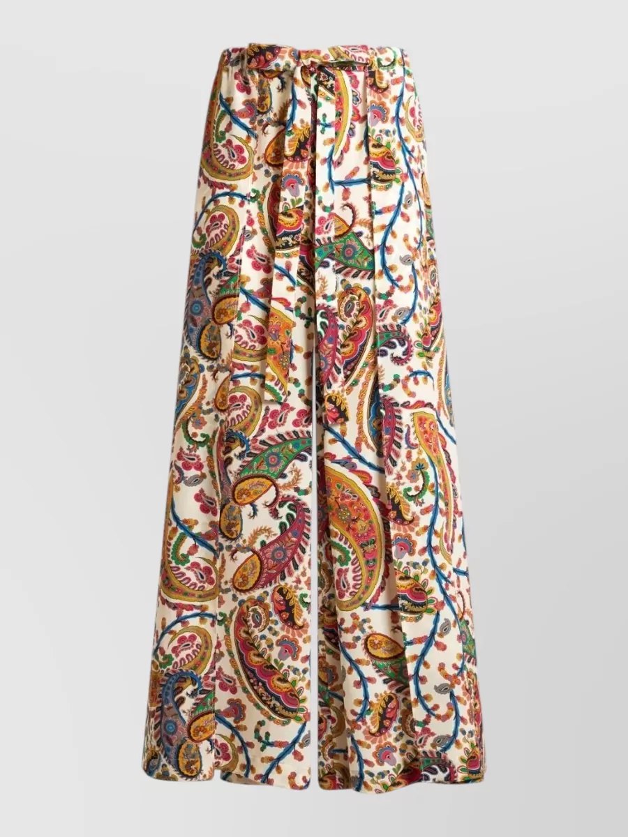 Etro silk floral paisley high-rise wide-leg palazzo trousers