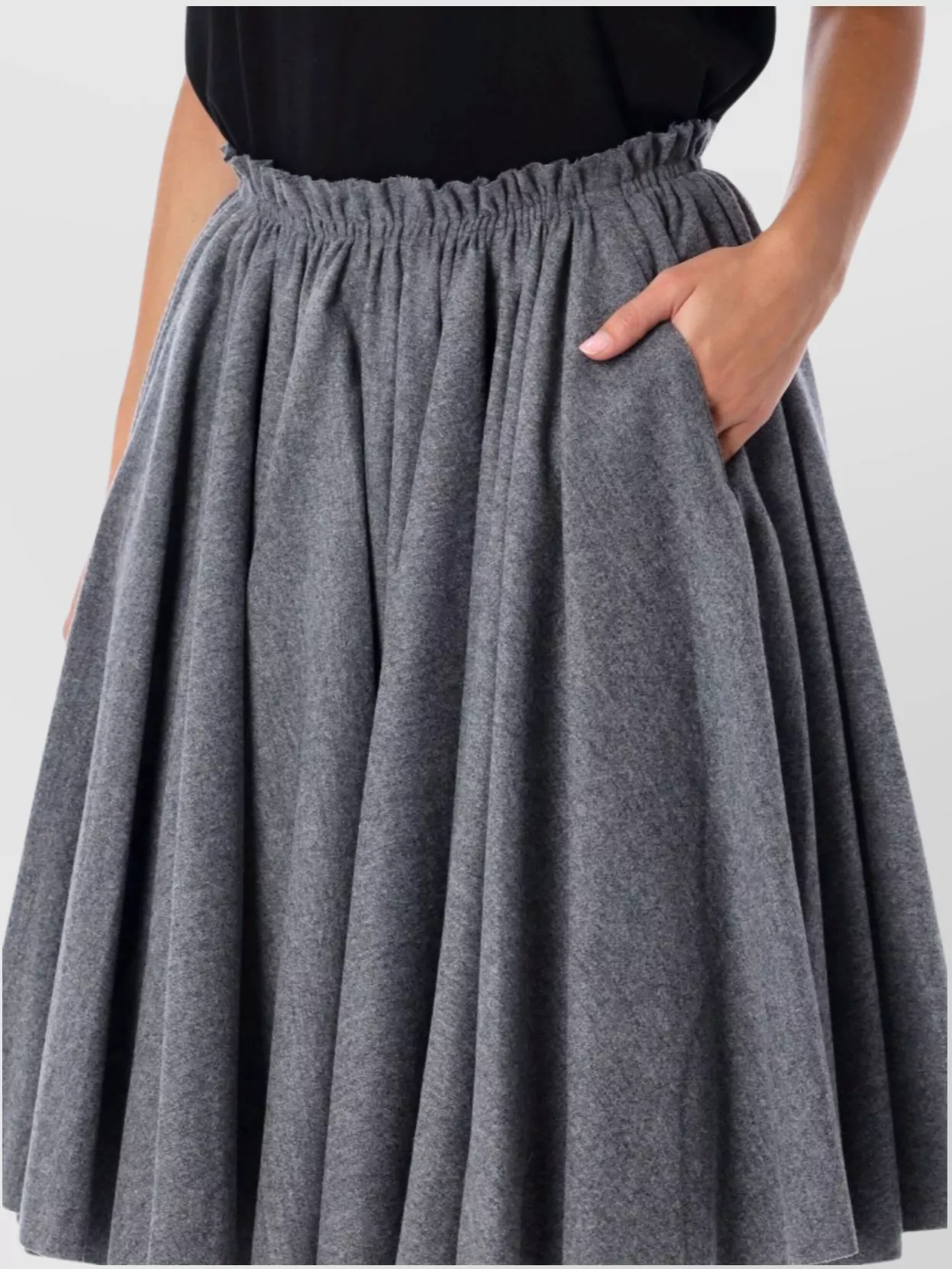 Ami Paris Midi Skirt Pleated Design