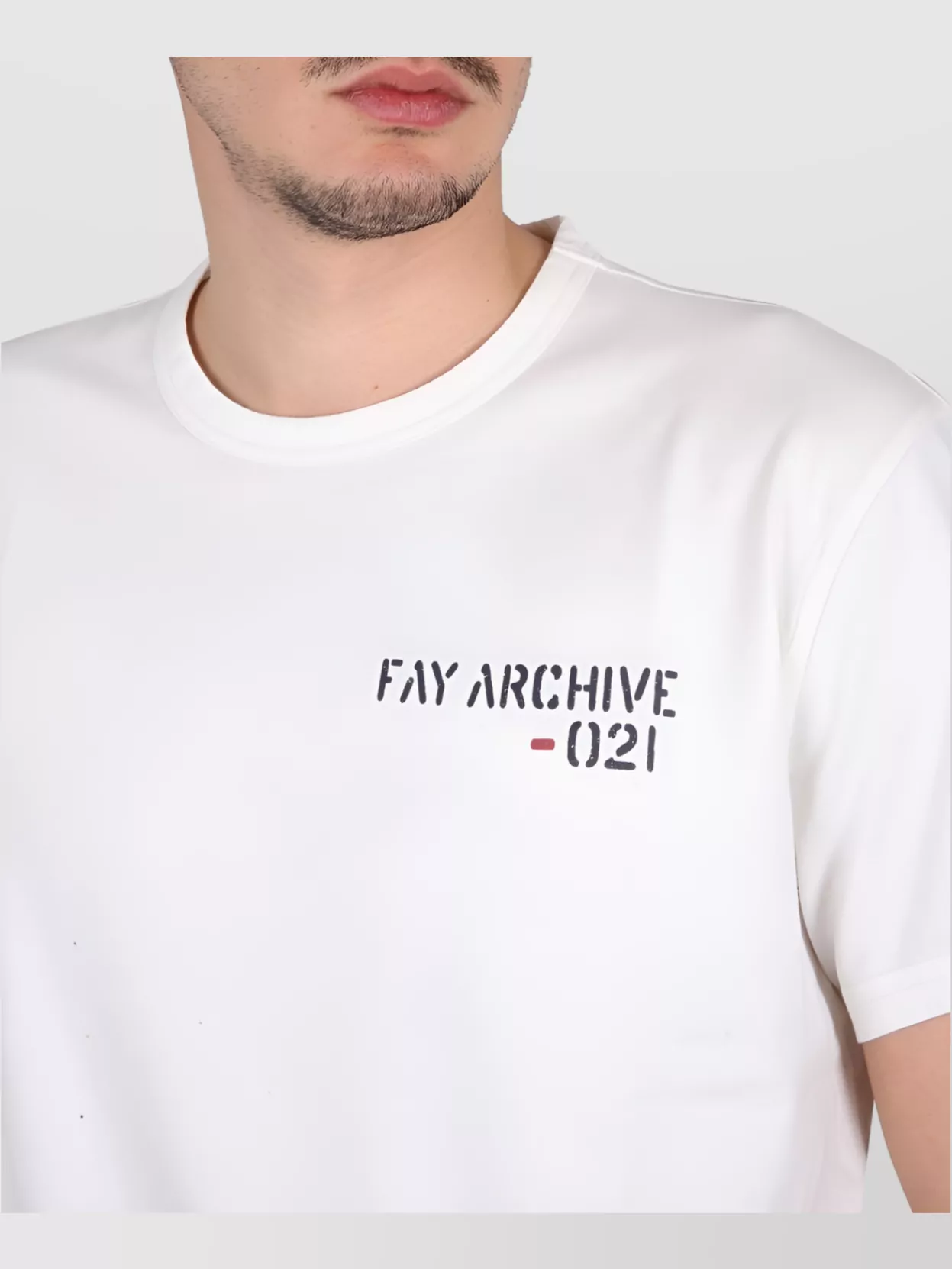 Fay Logo Crew Neck Graphic Print Short Sleeves