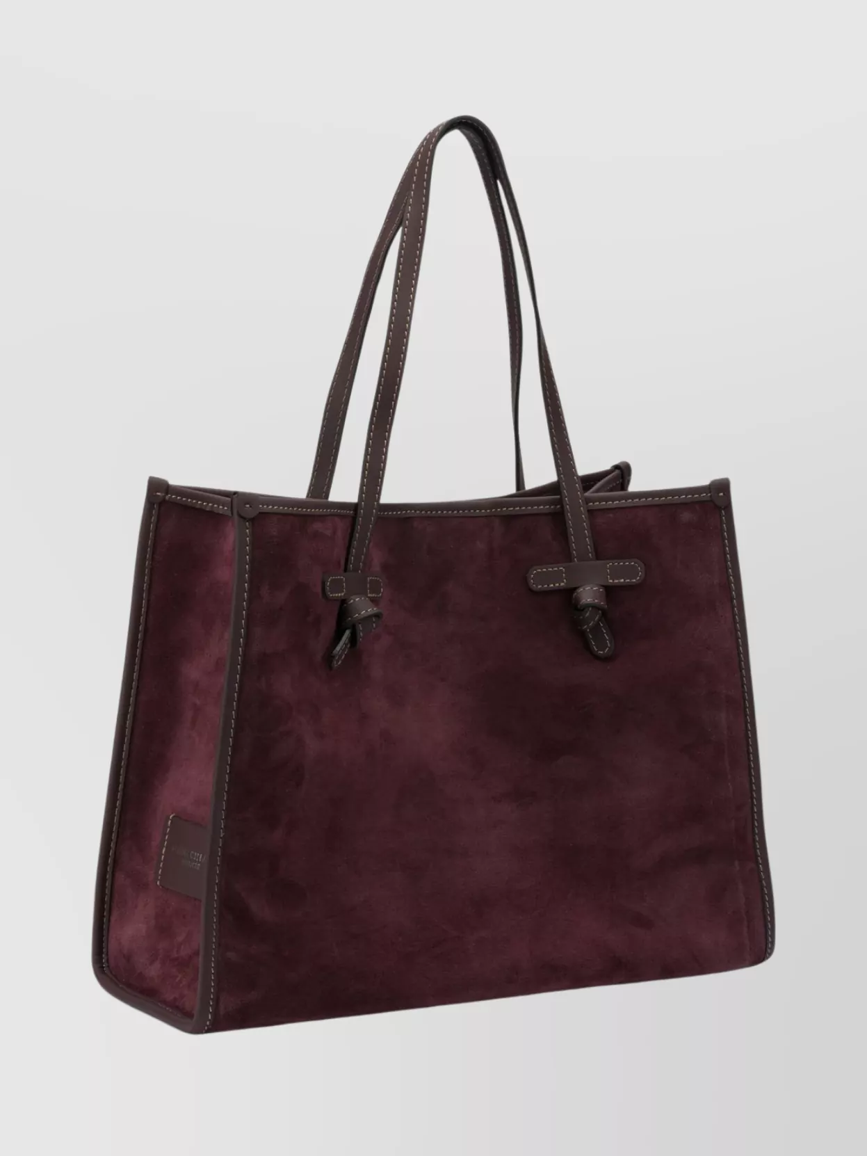 Gianni Chiarini Tote Bag With Contrast Stitching And Handles In Burgundy