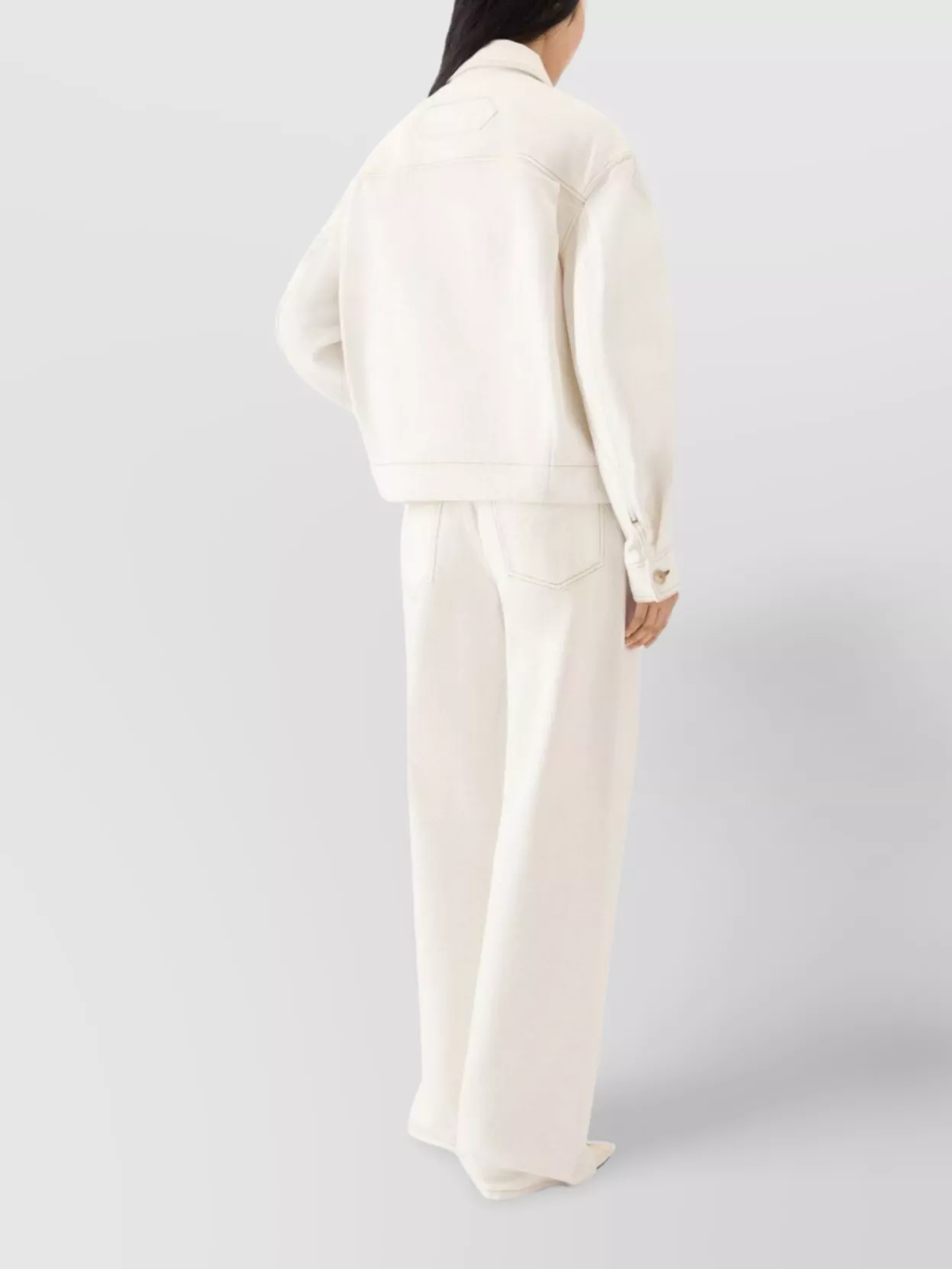 Jacquemus Denim Canvas Jacket Side Pockets In Neutral