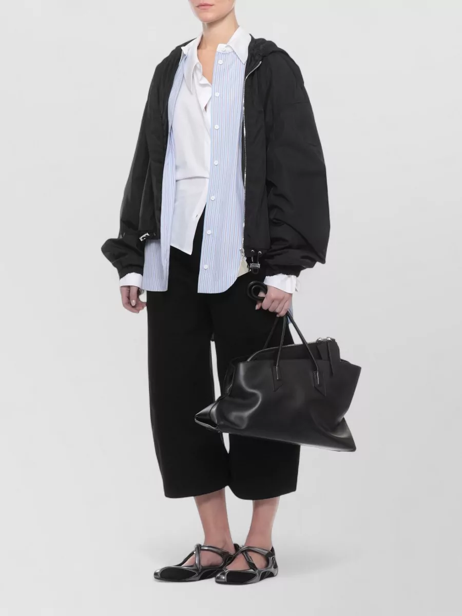 The Attico Striped Oversized Cotton Long-Sleeve Shirt