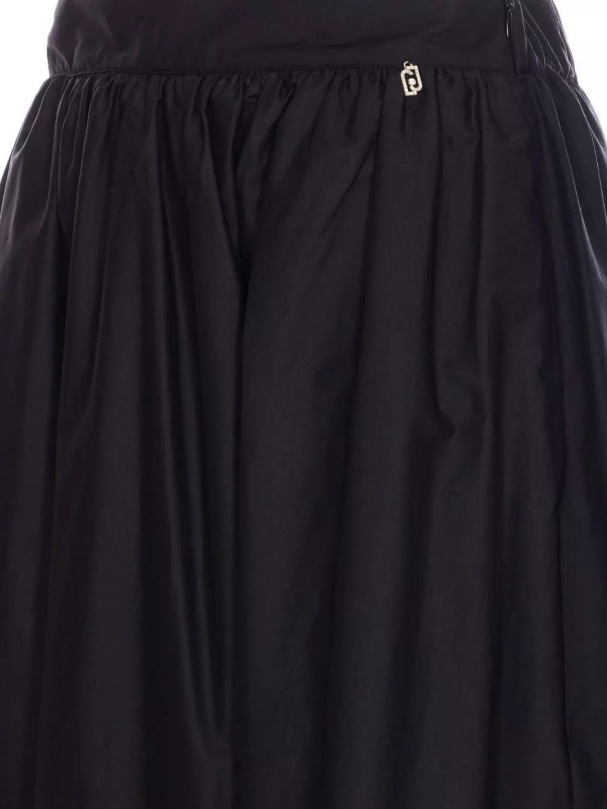Liu •jo Wide A-line Midi Skirt With Embroidered Detail In Black