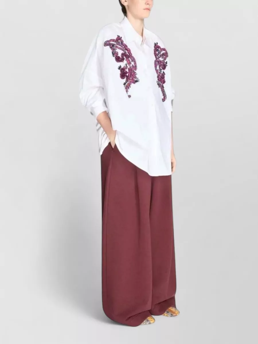 Dries Van Noten Embroidered Oversized Cotton Shirt