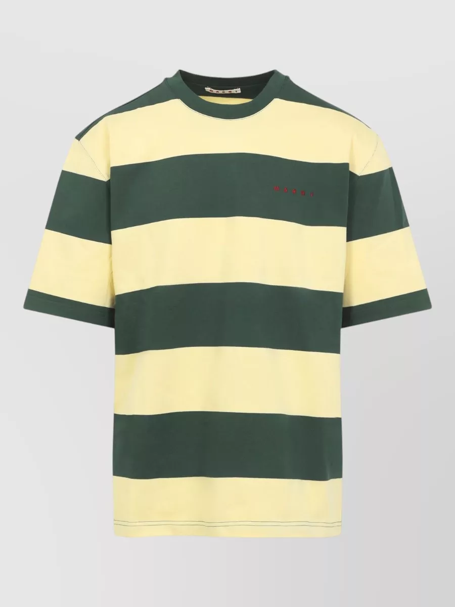 Marni Crew Neck Short Sleeve Striped T Shirt