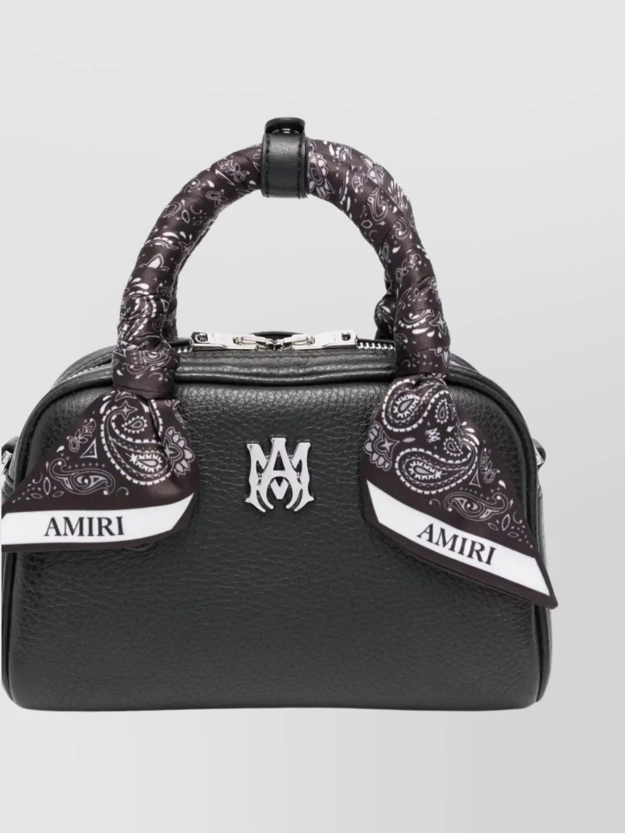 Amiri Mini Calfskin Bowling Bag With Paisley Print Scarf