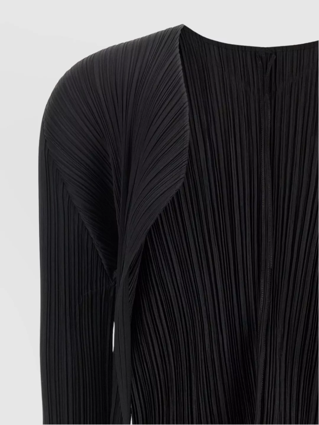 Pleats Please Issey Miyake Long Sleeve Cardigan Featuring A Pleated Design