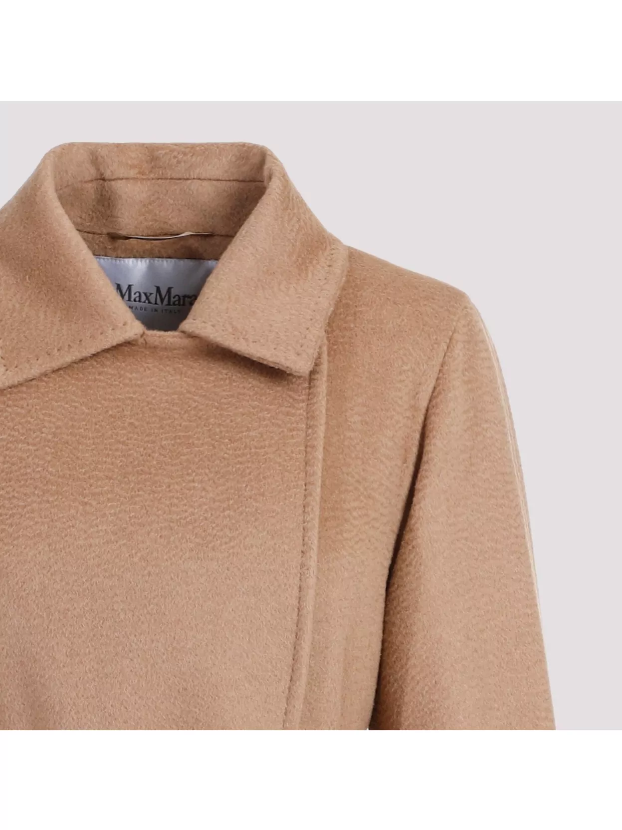 Max Mara Tailored Camel Coat Pointed Collar In Brown