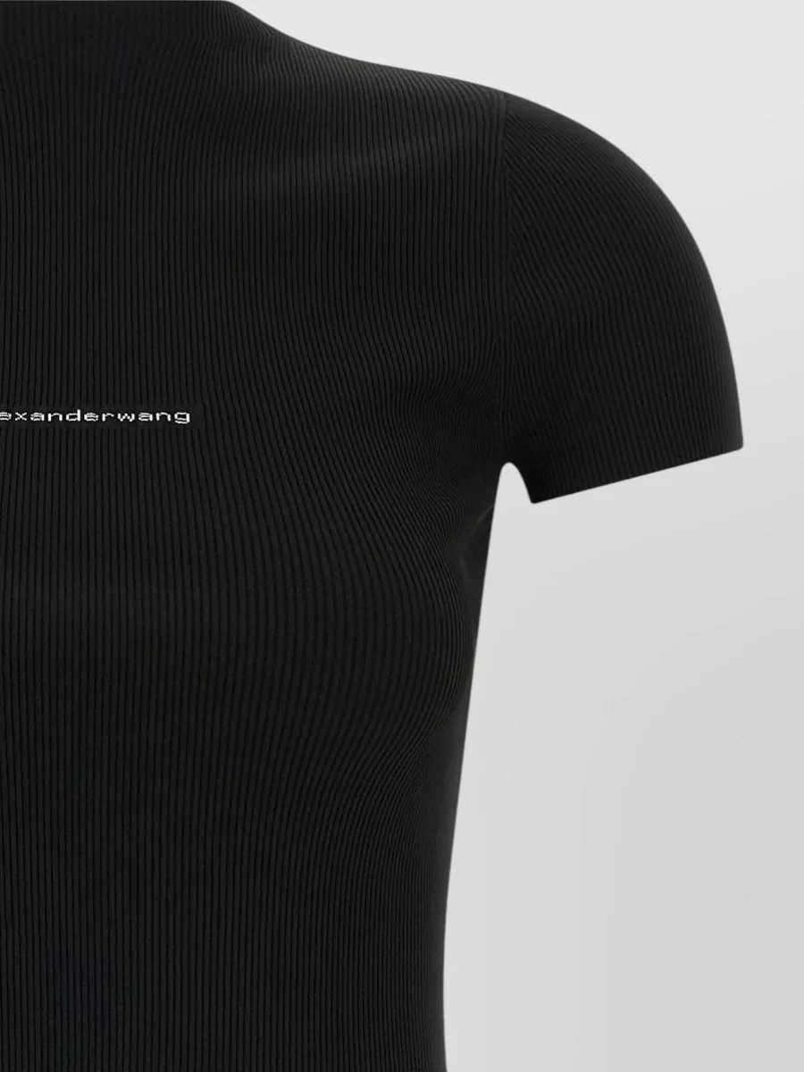 Alexander Wang Ribbed Logo-Intarsia Mini Dress
