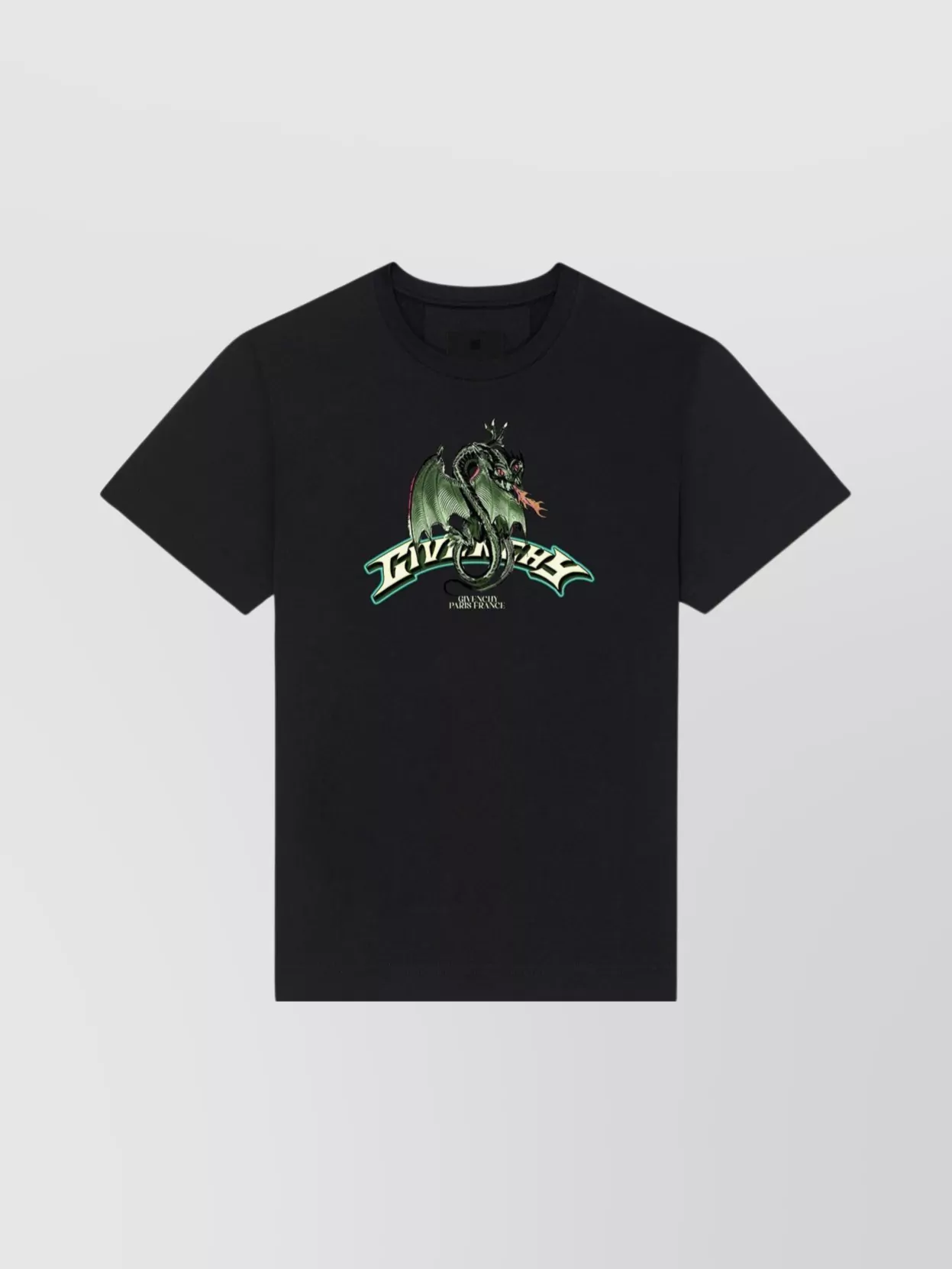Shop Givenchy Dragon Artwork Crew Neck T-shirt