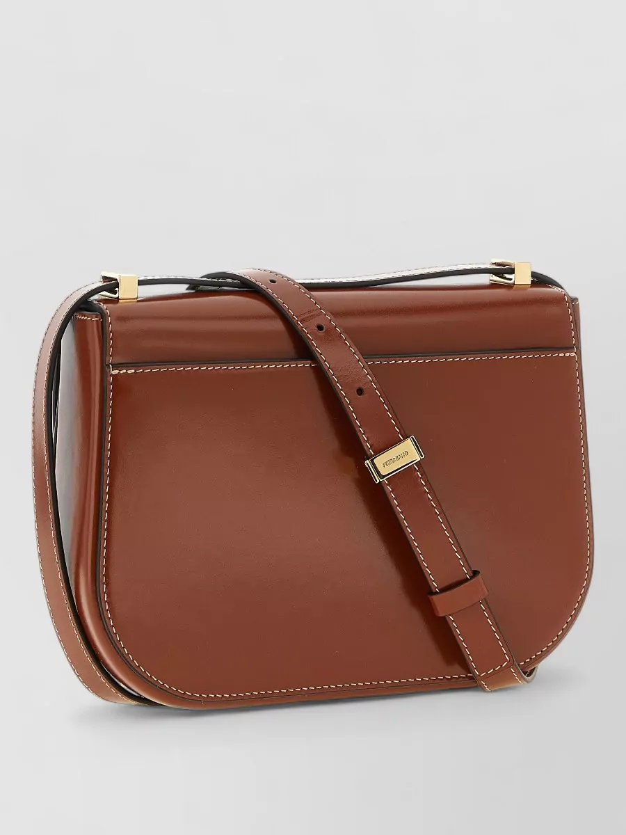 Ferragamo Gancini Leather Shoulder Bag