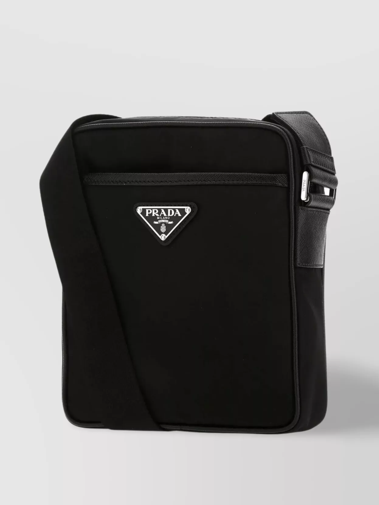 Shop Prada Nylon Crossbody Bag With Detachable Logoed Accessory