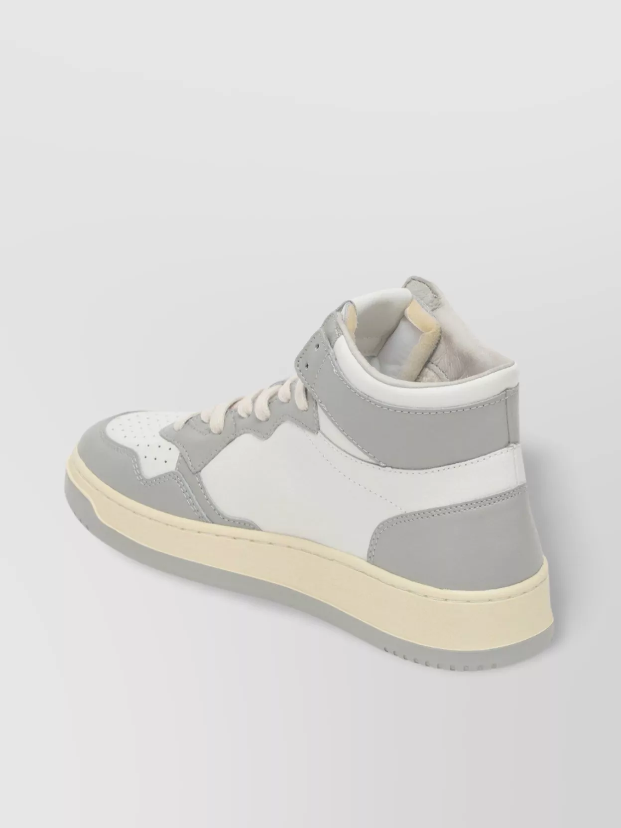 Autry Leather Mid-top Sneakers Contrast Sole In Gray