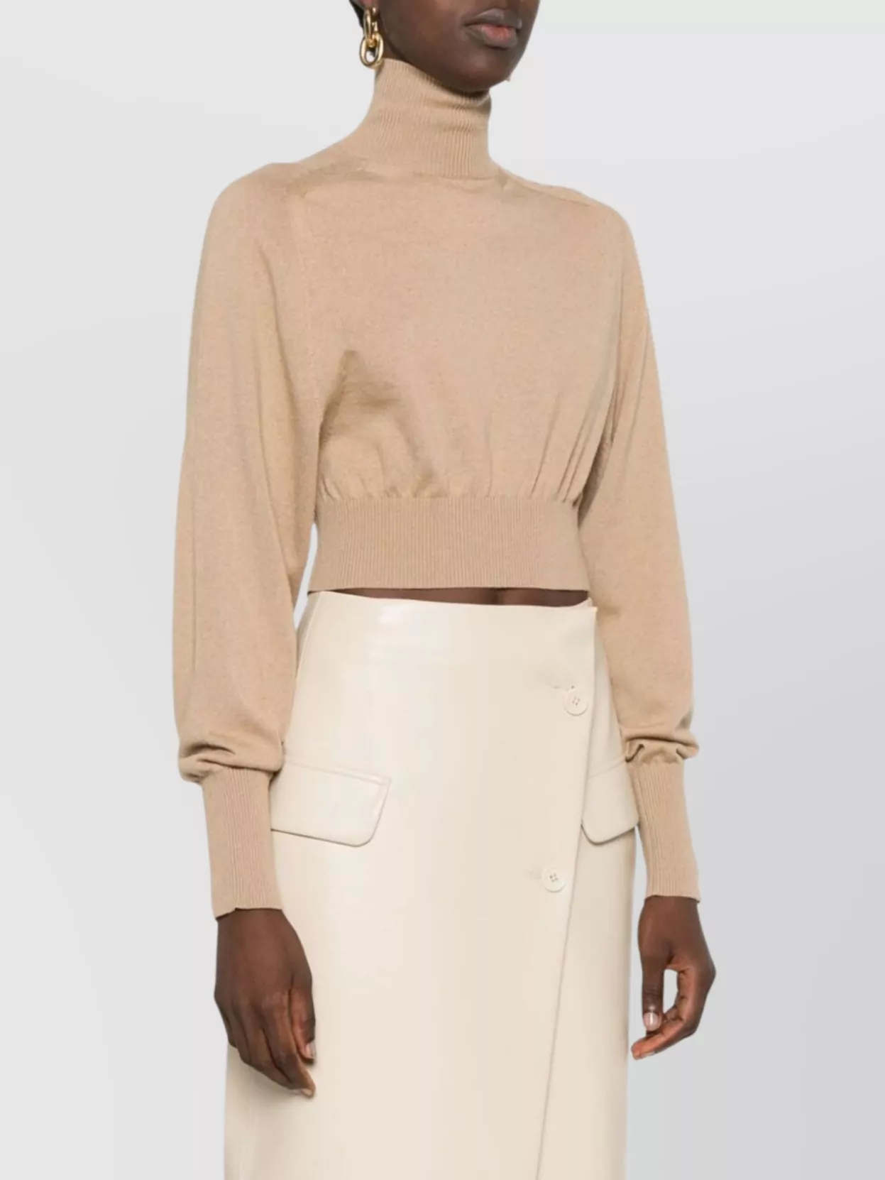 Sportmax Turtleneck Cropped Knitwear Fitted Cuffs