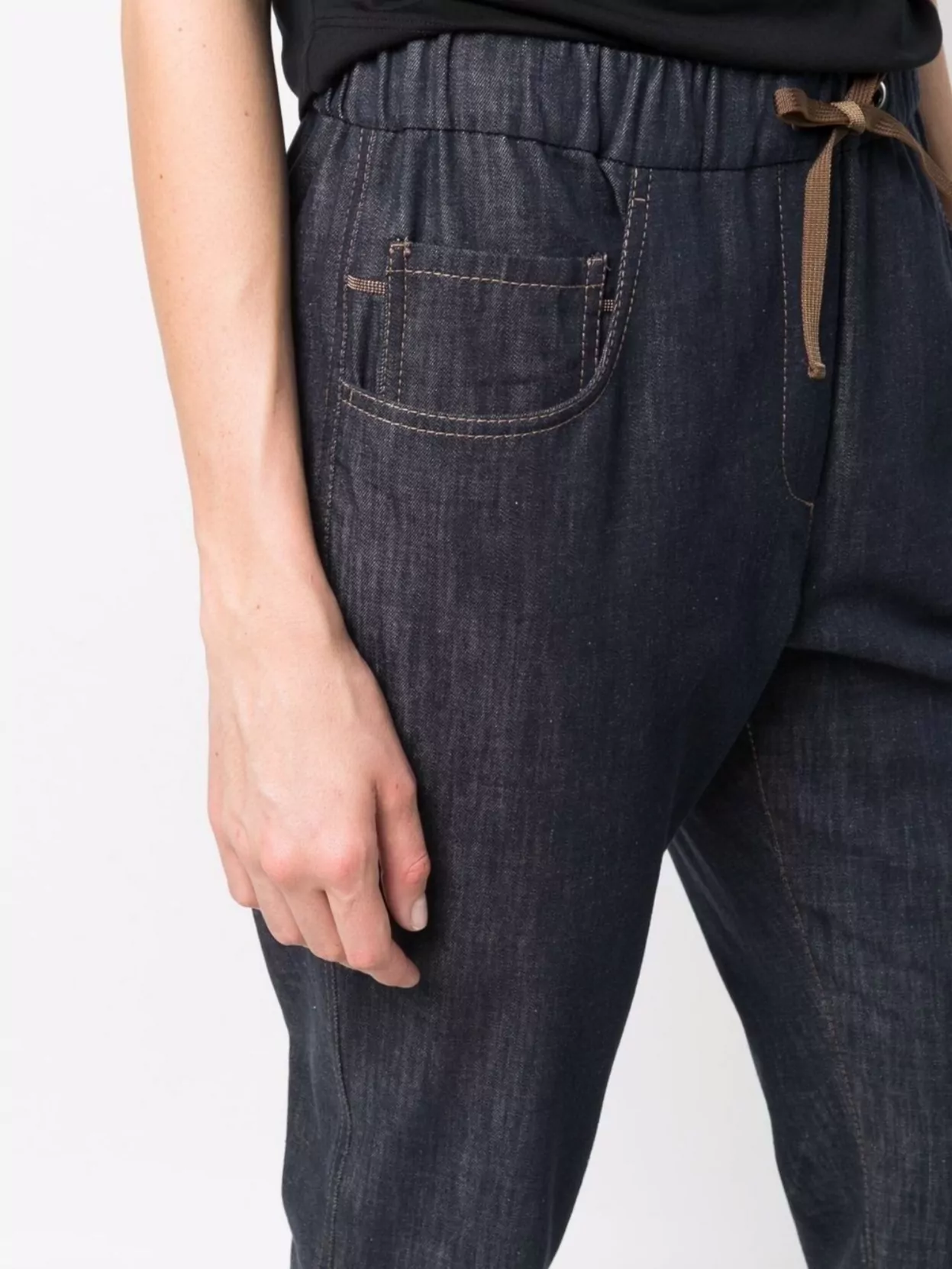 Brunello Cucinelli Cropped Straight Leg Denim Trousers