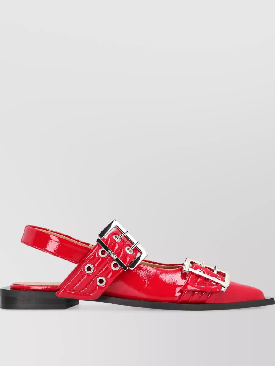 Ganni Faux Leather Slingback Pumps
